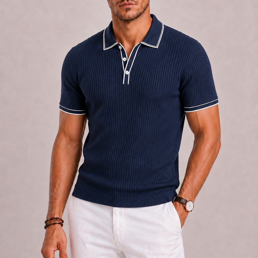 Harrington Oxford | Ribbed Polo Shirt For Men