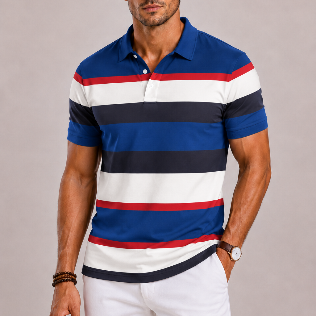 Harrington Oxford | Striped Polo Shirt For Men