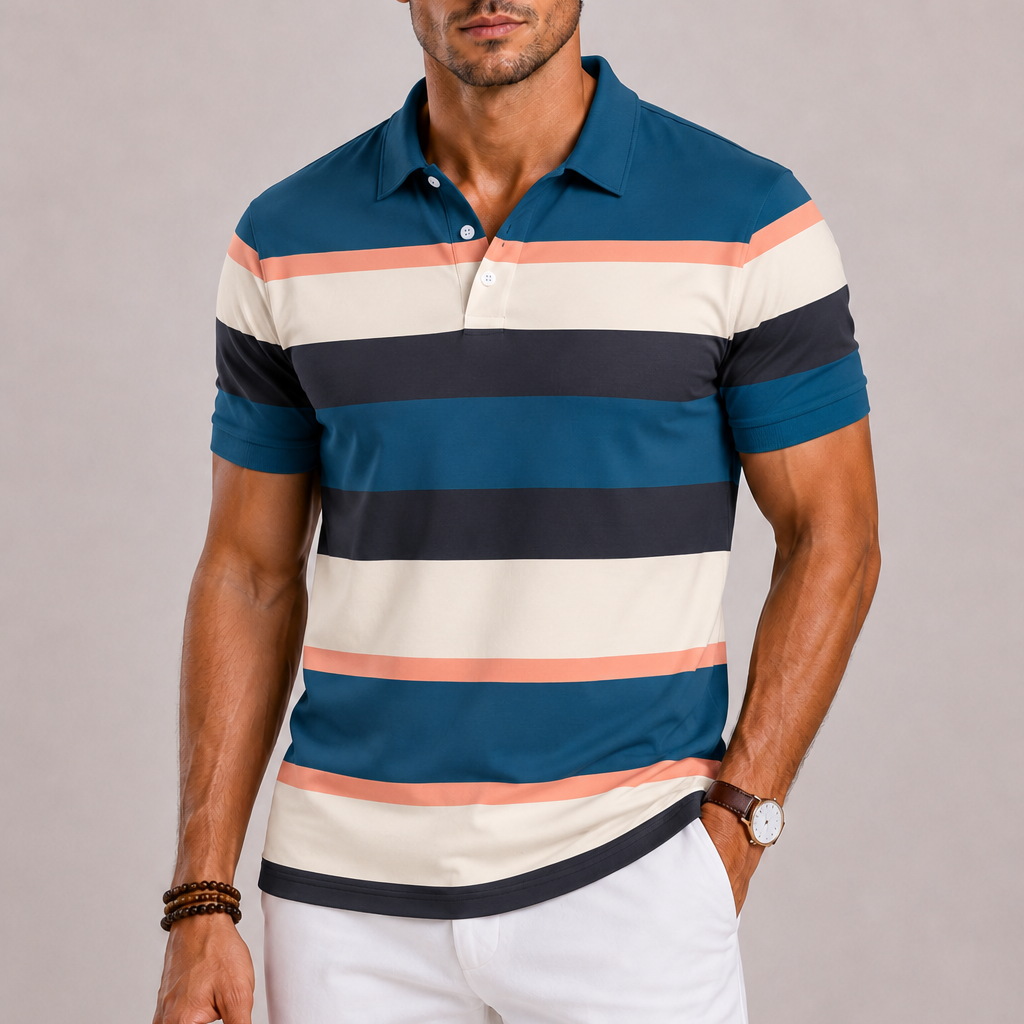 Harrington Oxford | Striped Polo Shirt For Men