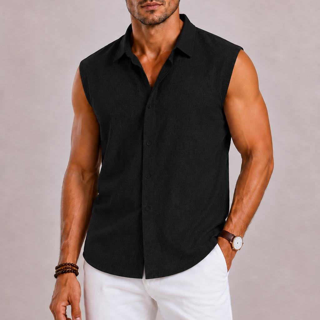 Harrington Oxford | Sleeveless Shirt For Men