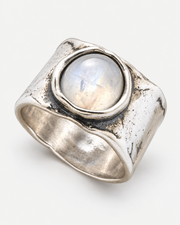 Boho Pale Stone-Accent Wide Ring