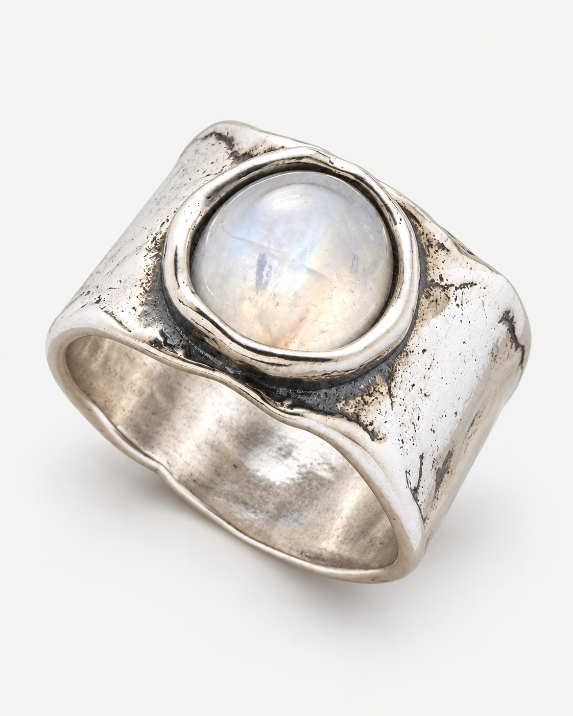 Boho Pale Stone-Accent Wide Ring