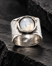 Boho Pale Stone-Accent Wide Ring