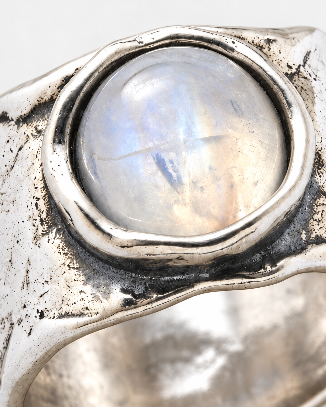 Boho Pale Stone-Accent Wide Ring