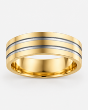 Wide Layered Two-Tone Boho Ring