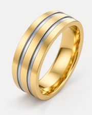 Wide Layered Two-Tone Boho Ring