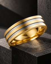 Wide Layered Two-Tone Boho Ring