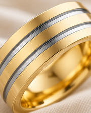 Wide Layered Two-Tone Boho Ring