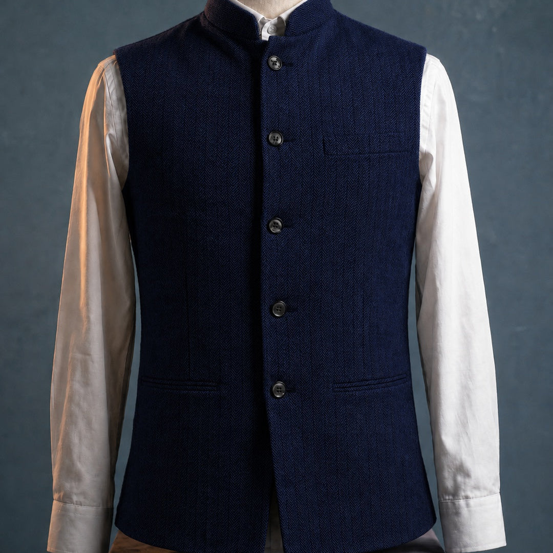 Harrington Oxford | Mandarin Collar Waistcoat For Men