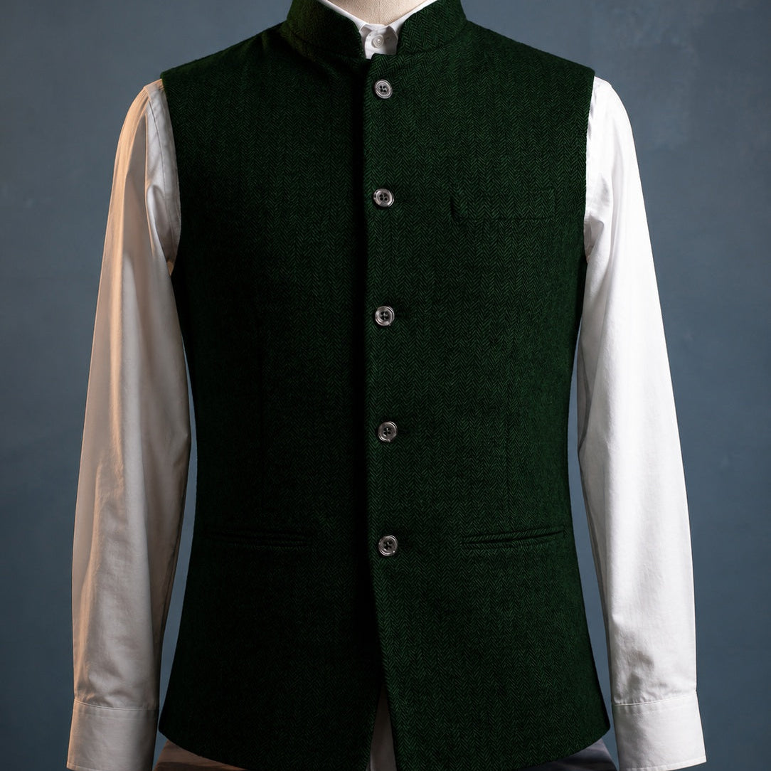 Harrington Oxford | Mandarin Collar Waistcoat For Men