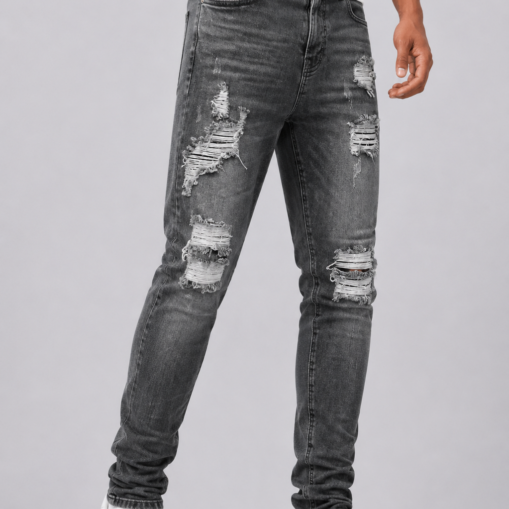 Harrington Oxford | Slim Fit Distressed Jeans For Men