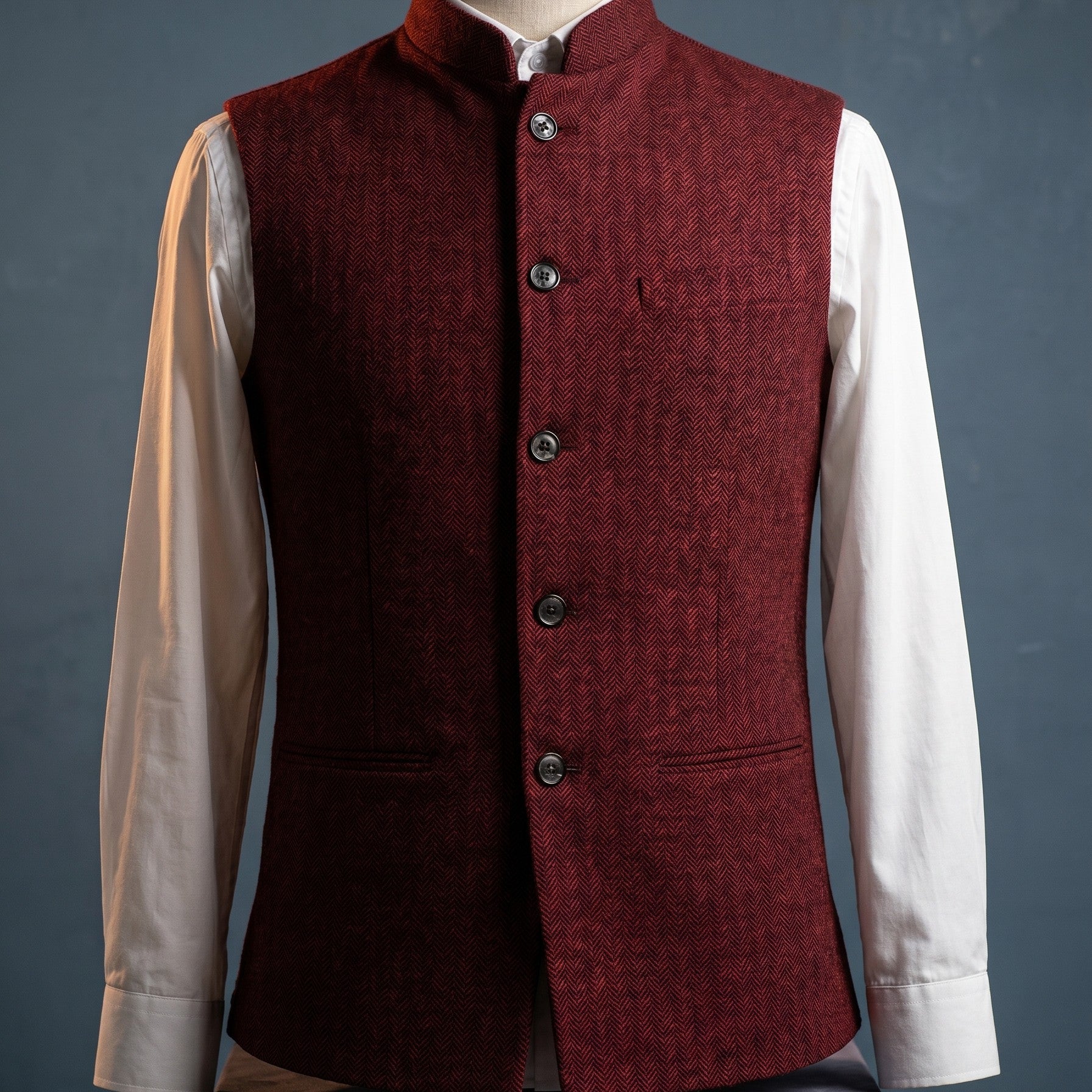 Harrington Oxford | Mandarin Collar Waistcoat For Men