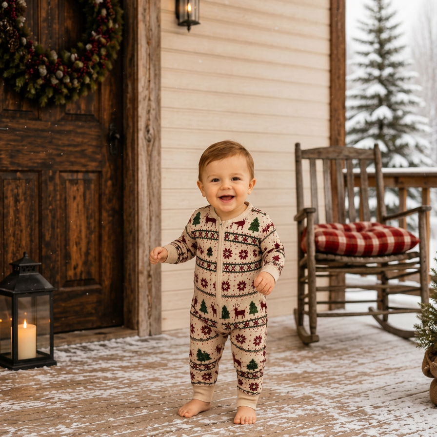 Rustic Cabin Matching Family Christmas Pyjama Set