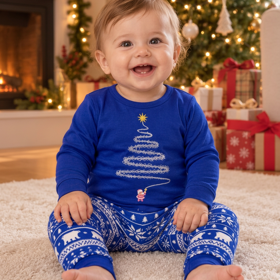 Sparkling Christmas Tree Matching Family Pyjama Set