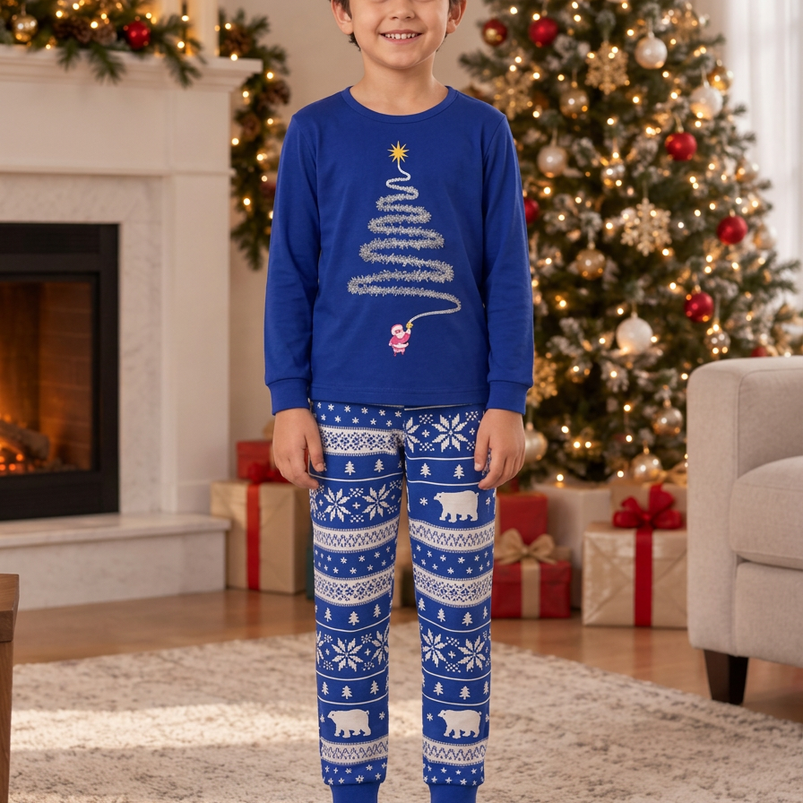 Sparkling Christmas Tree Matching Family Pyjama Set