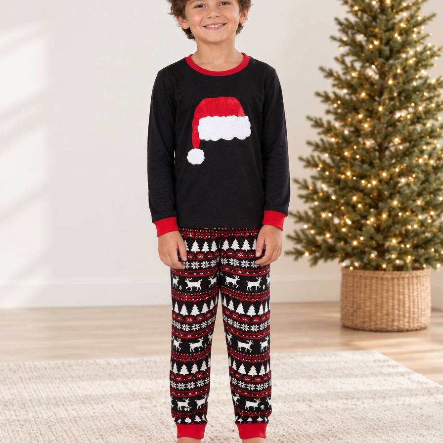 Christmas Hat Matching Family Pyjama Set