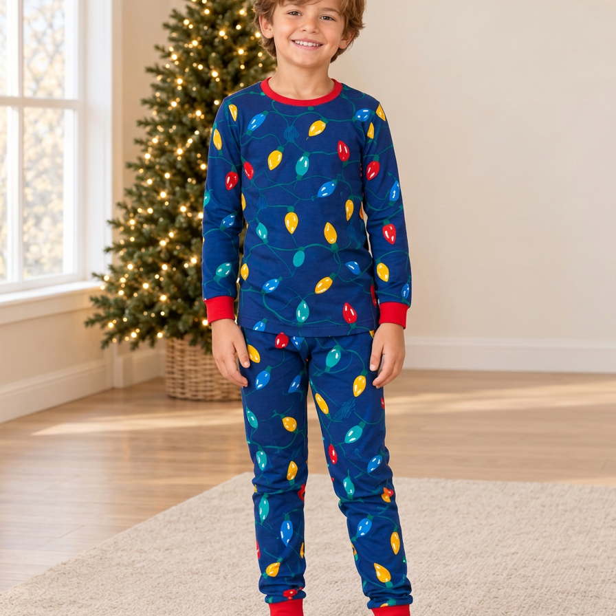 Christmas Lights Matching Family Pyjama Set