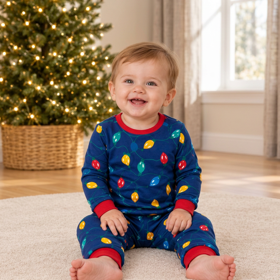 Christmas Lights Matching Family Pyjama Set