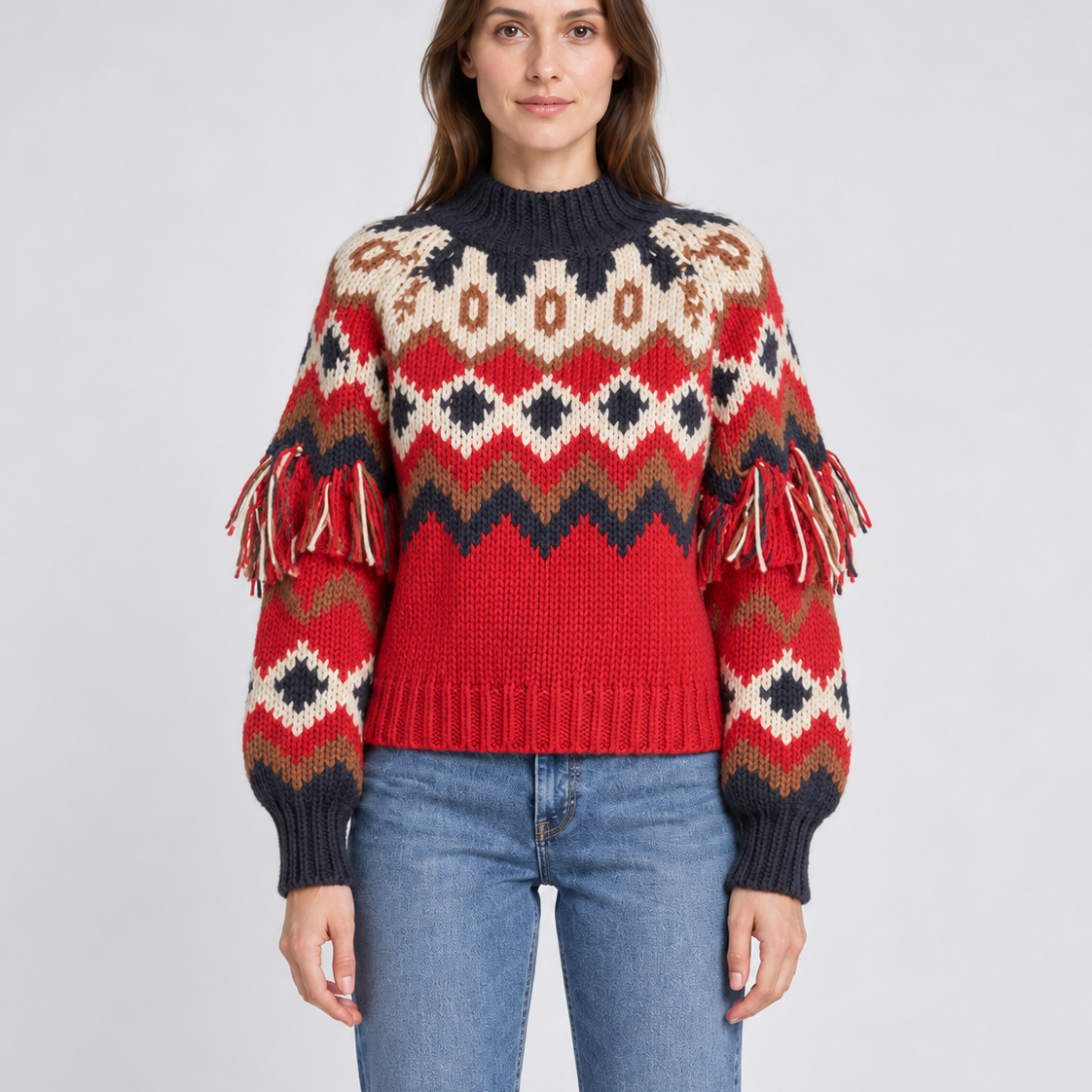 Retro Pattern Knitted Christmas Sweater