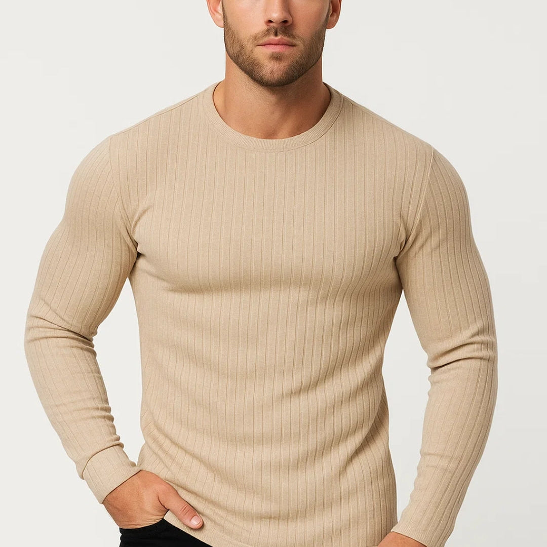 HARRINGTON OXFORD | SLIM RIBBED LONG SLEEVE TOP FOR MEN