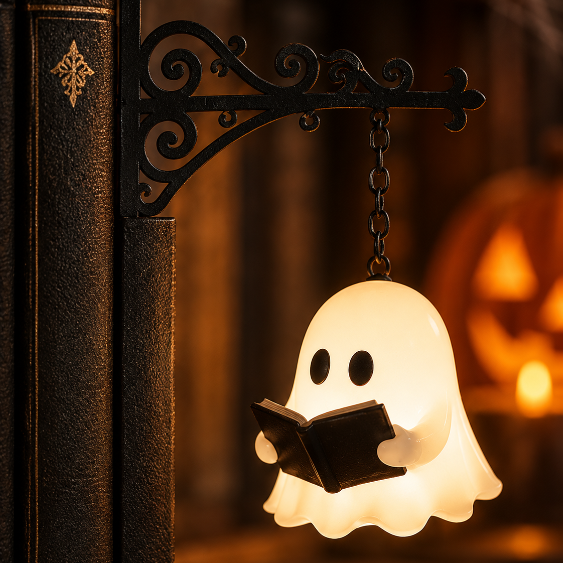 Halloween Ghost & Lantern Bookshelf Light