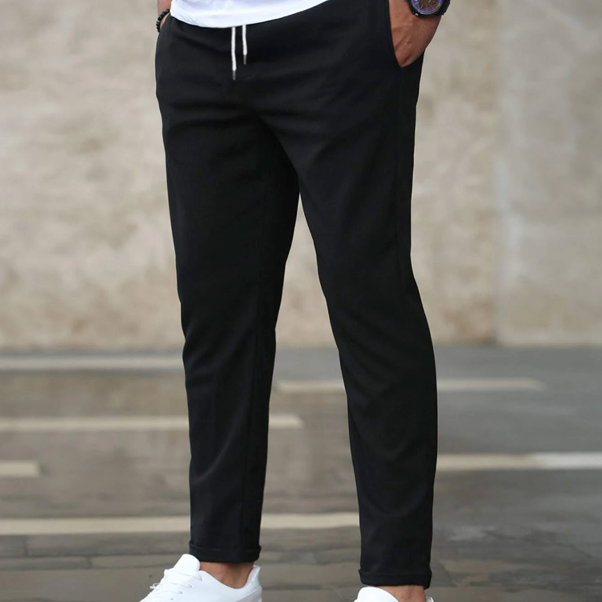 HARRINGTON OXFORD | MEN EVERYDAY SLIM FIT TROUSERS DRAWSTRING WAIST