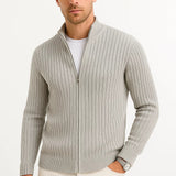 Men's Cardigan Grey Ribbed Knit Lightweight Casual and Formal Design for Men
