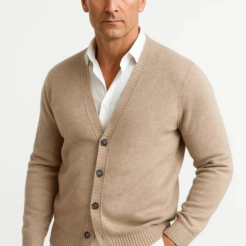 Harrington Oxford | Men's Cardigan Merino Wool V-Neck Classic Knitwear Harrington Oxford