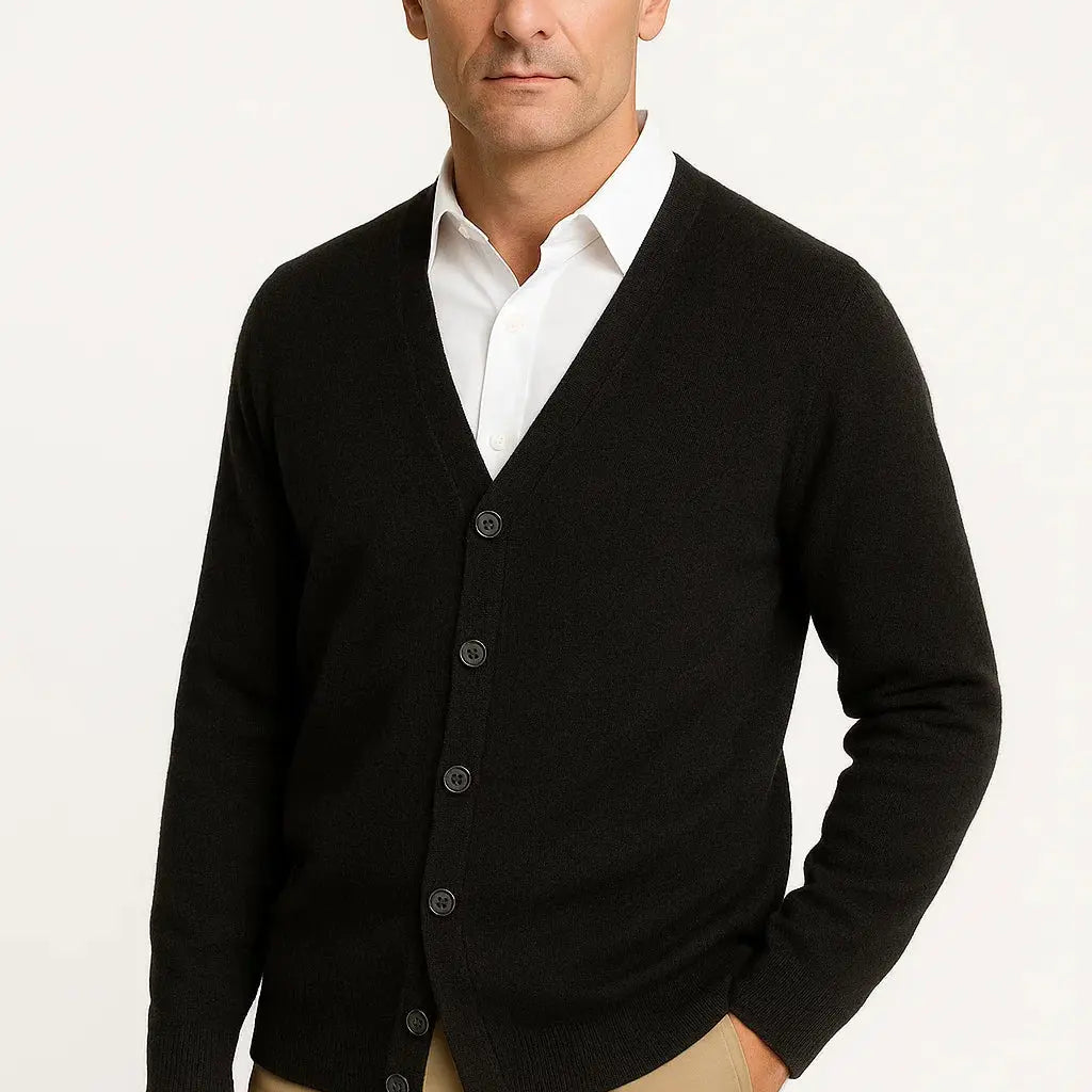 Harrington Oxford | Men's Cardigan Merino Wool V-Neck Classic Knitwear Harrington Oxford