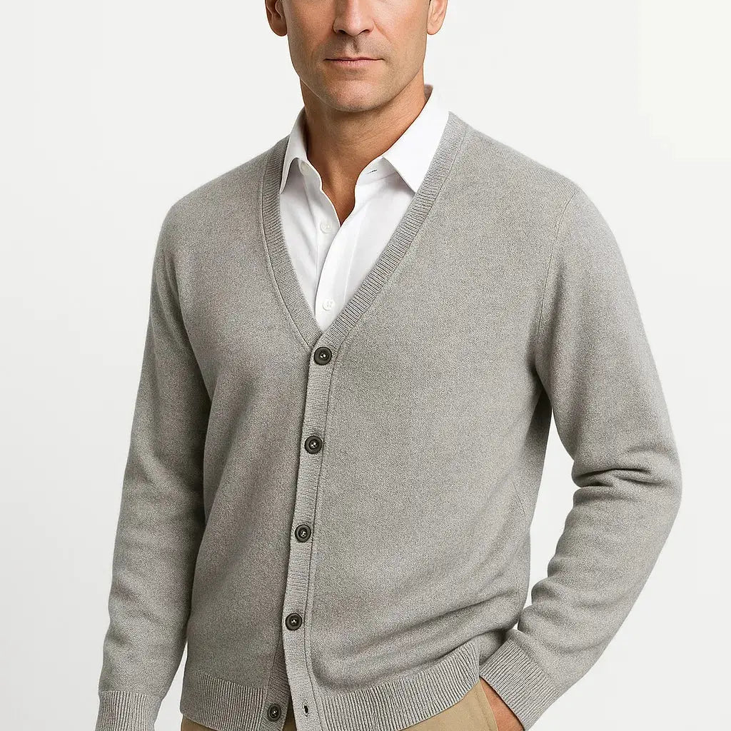 Harrington Oxford | Men's Cardigan Merino Wool V-Neck Classic Knitwear Harrington Oxford