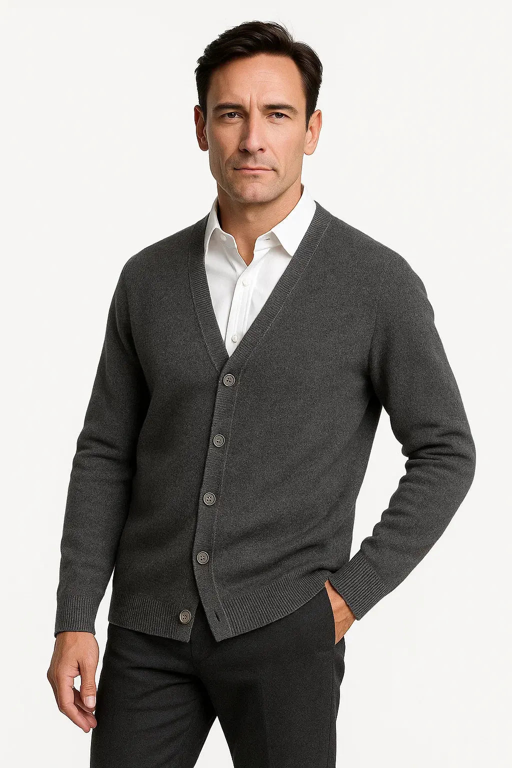 Harrington Oxford | Men's Cardigan Merino Wool V-Neck Classic Knitwear Harrington Oxford