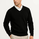 Harrington Oxford | Men's Cashmere Pullover V-Neck Slim Fit Elegant Casual Wear Harrington Oxford