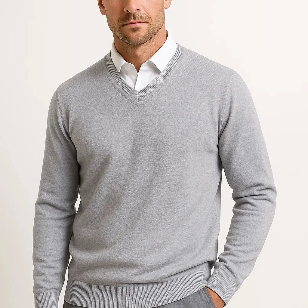 Harrington Oxford | Men's Cashmere Pullover V-Neck Slim Fit Elegant Casual Wear Harrington Oxford