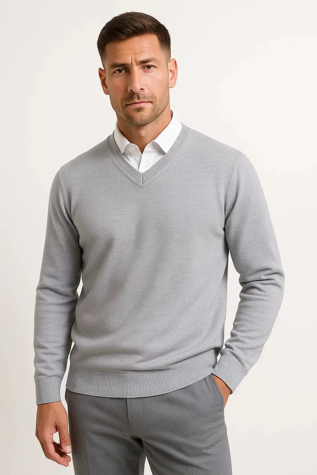 Harrington Oxford | Men's Cashmere Pullover V-Neck Slim Fit Elegant Casual Wear Harrington Oxford