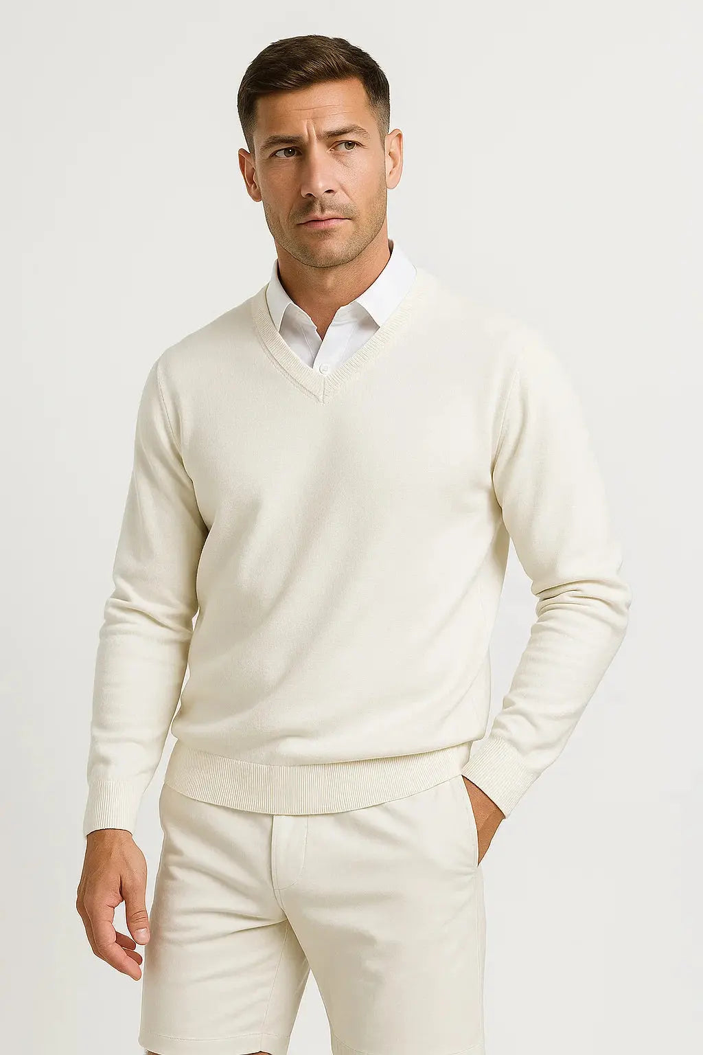 Harrington Oxford | Men's Cashmere Pullover V-Neck Slim Fit Elegant Casual Wear Harrington Oxford