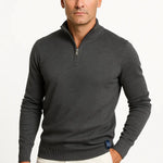Harrington Oxford | Men's Quarter Zip Sweater Cotton Blend Classic Fit Minimalist Design Harrington Oxford