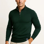 Harrington Oxford | Men's Quarter Zip Sweater Cotton Blend Classic Fit Minimalist Design Harrington Oxford