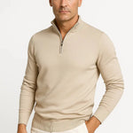 Harrington Oxford | Men's Quarter Zip Sweater Cotton Blend Classic Fit Minimalist Design Harrington Oxford