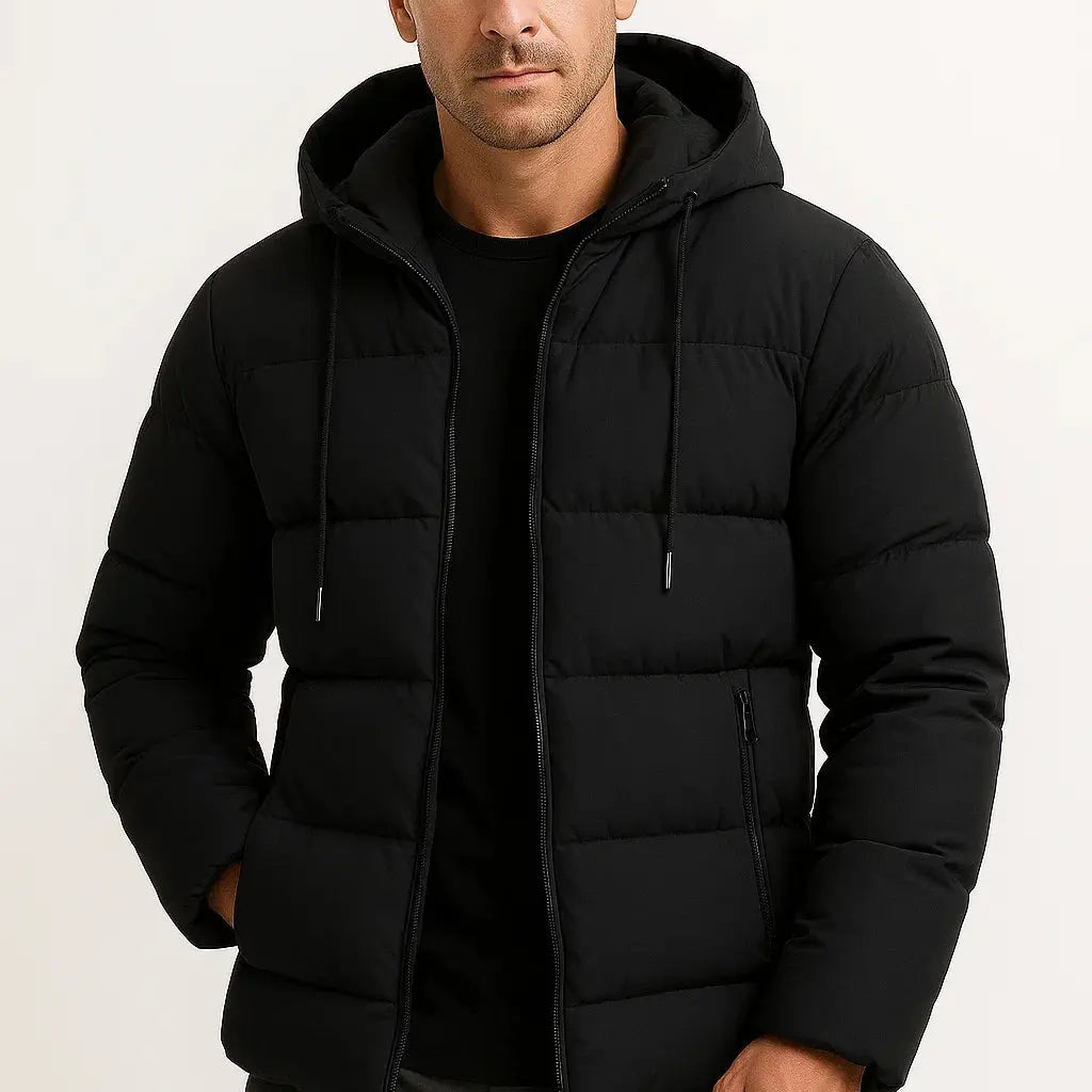 Harrington Oxford | Men's Insulated Puffer Jacket Cotton Blend with Hood Harrington Oxford