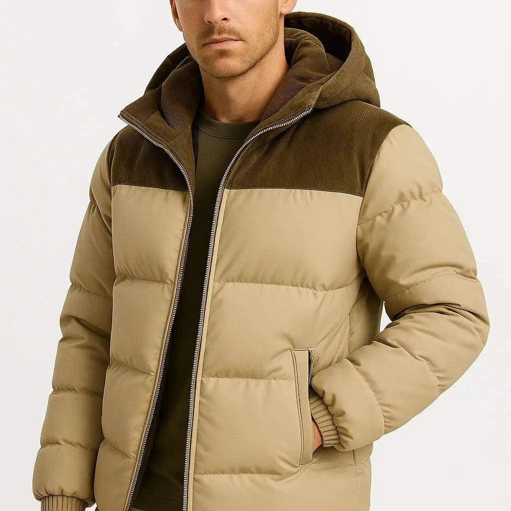 Harrington Oxford | Men's Puffer Jacket Lightweight Insulated with Hood and Pockets Harrington Oxford