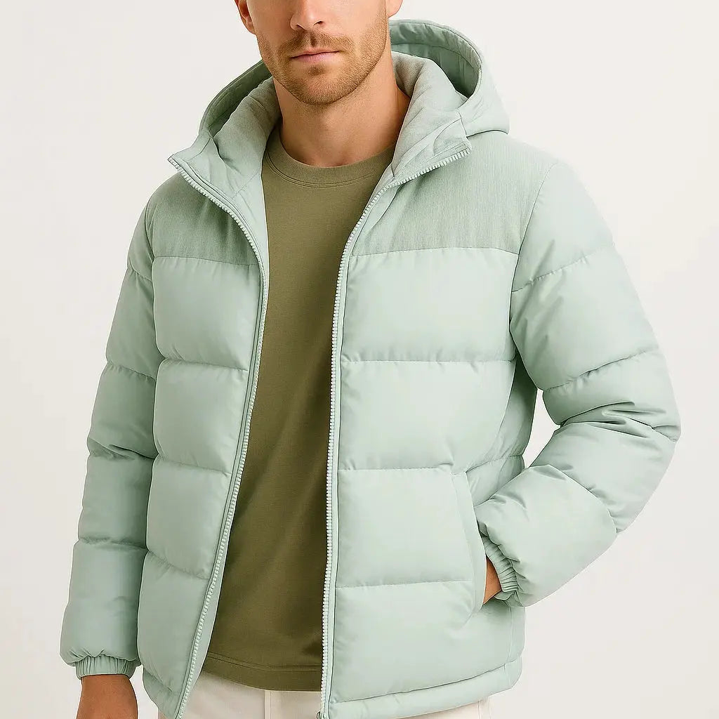 Harrington Oxford | Men's Puffer Jacket Lightweight Insulated with Hood and Pockets Harrington Oxford
