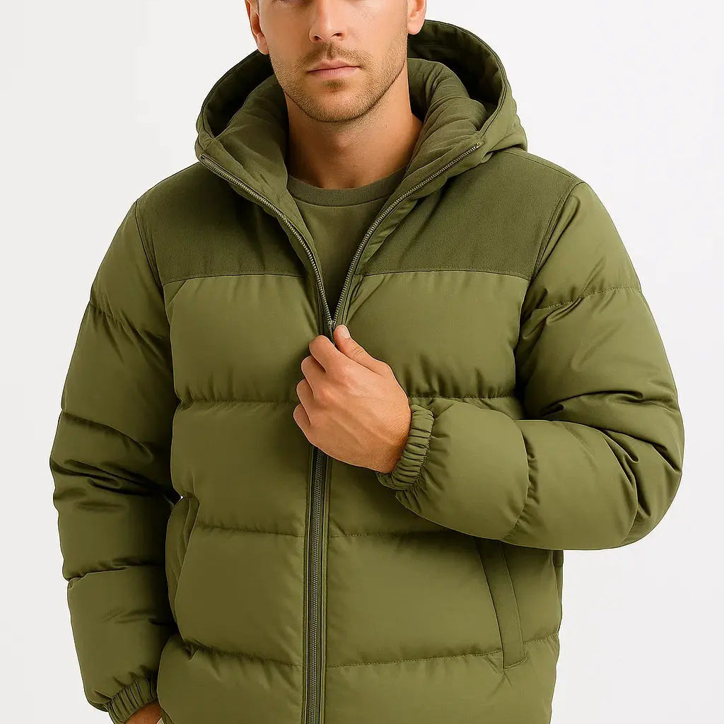 Harrington Oxford | Men's Puffer Jacket Lightweight Insulated with Hood and Pockets Harrington Oxford