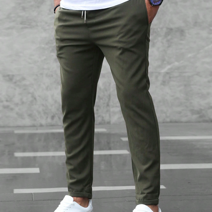 HARRINGTON OXFORD | MEN EVERYDAY SLIM FIT TROUSERS DRAWSTRING WAIST