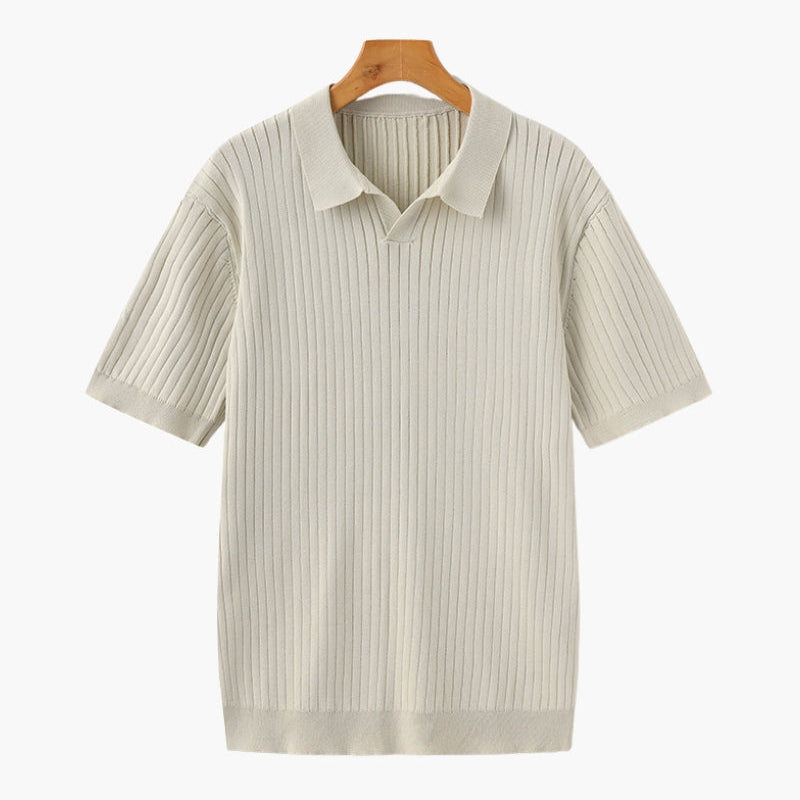 Harrington Oxford | Ribbed Knitted Polo Shirt For Men
