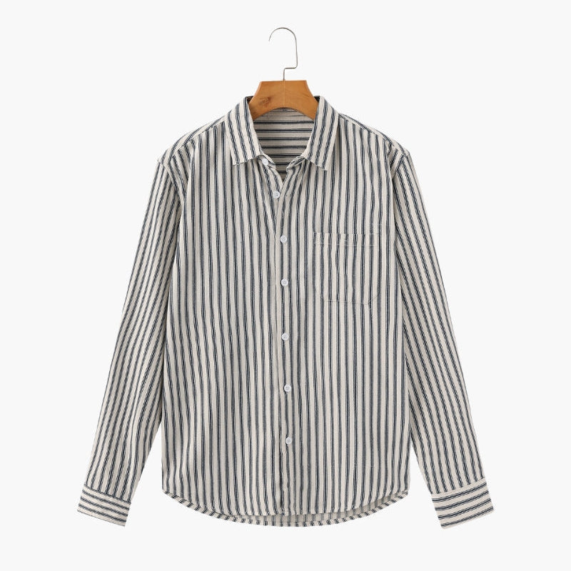 Harrington Oxford | Striped Long Sleeve Shirt For Men