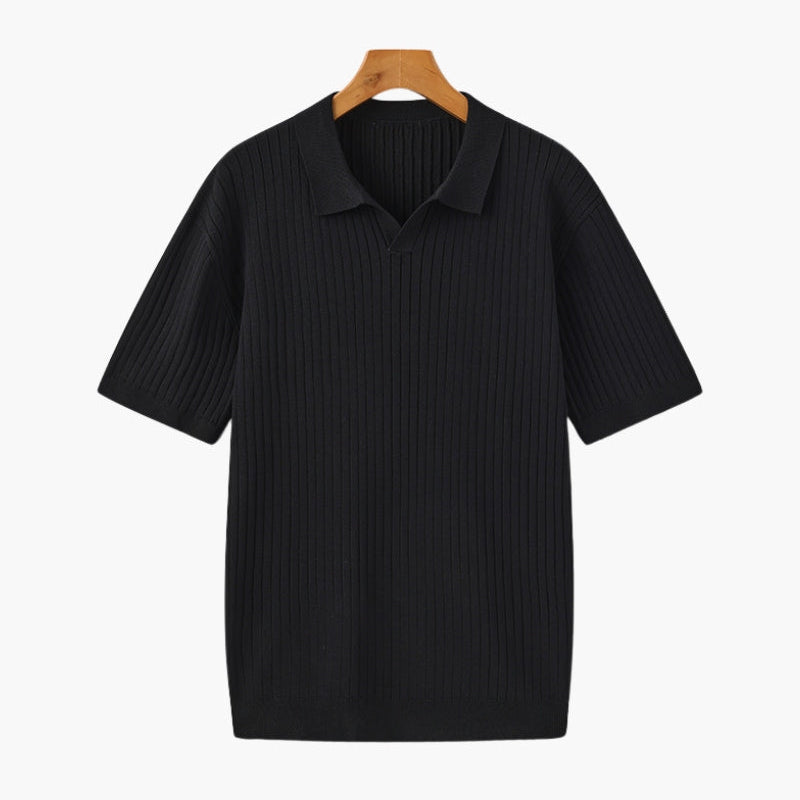 Harrington Oxford | Ribbed Knitted Polo Shirt For Men