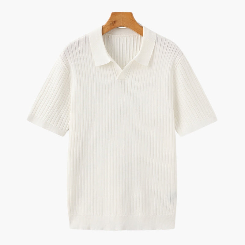 Harrington Oxford | Ribbed Knitted Polo Shirt For Men