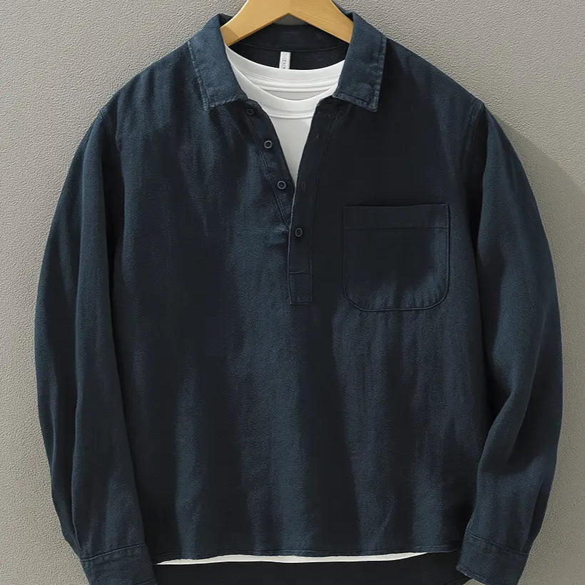 Harrington Oxford | Cotton-Linen Popover Shirt Harrington Oxford