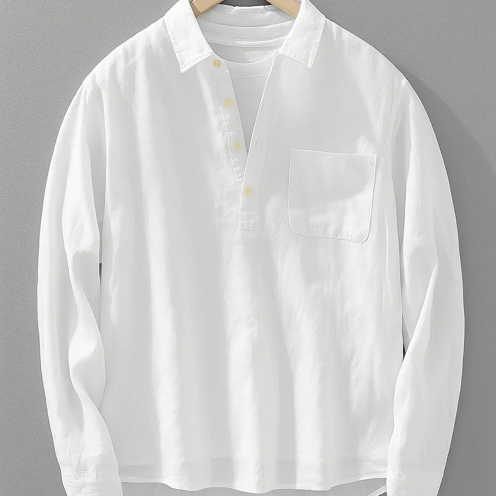 Harrington Oxford | Cotton-Linen Popover Shirt Harrington Oxford