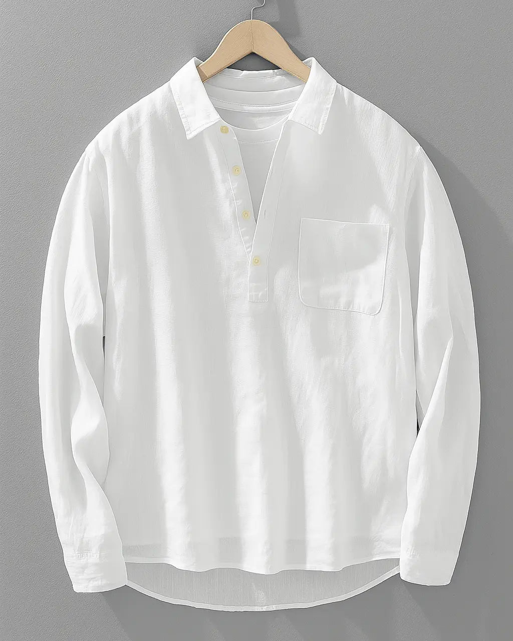 Harrington Oxford | Cotton-Linen Popover Shirt Harrington Oxford